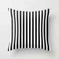 Close-up of black and white vertical striped pillowcase with soft polyester texture - 18x18 Inch