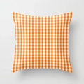 Dettaglio della federa per cuscino in lino a quadri arancioni e trama intrecciata - 45x45cm / Gingham Arancione Bianco (DRS-4)
