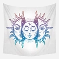 Arazzo moderno minimalista con linea artistica sole e luna e vivaci sfumature colorate - 130x150 / Totem Sole e Luna (WTE-3)