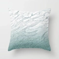 Fodera per cuscino quadrata con trama marmorea e motivo glitterato verde acqua - Stile Marmo Glitter Sfumato Germano Reale (DRD104-1) / 45x45 cm