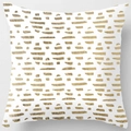 Square peach skin pillowcase in white with gold metallic abstract stripe patterns - Pattern DRD59-5