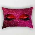 Magenta sequin pillowcase featuring closed eyelashes and glitter eyeshadow design - 30x50 / Bright Pink Eyelashes Style (DRD130-20)