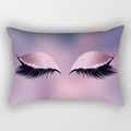 Chic purple gradient eyelash lumbar pillow cover with pink glitter sequins for sofa decor - 30x50 / Purple Pink Metallic Style (DRD130-47)