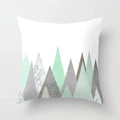 Modern marble geometric triangle throw pillow cover in mint green and grey colors - Nordic Mint Marble Triangle (DRD104-10) / 18x18 Inch