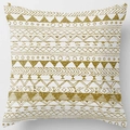 Peach skin pillowcase featuring a gold geometric bohemian pattern on a white base - Pattern DRD59-9