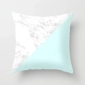 Square pillowcase with marble pattern and mint green diagonal splice design - Simple Mint Marble Diagonal Splicing (DRD104-14) / 18x18 Inch