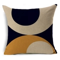 Federa per cuscino in lino con motivi geometrici astratti nei colori giallo e nero - Stile Astratto Arco Giallo Nero Bianco (YMD65-3)