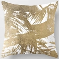 Abstract gold brush texture square cushion cover with peach skin fabric for sofa decor - Pattern DRD59-15