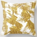 White peach skin pillowcase with golden abstract glitter patterns for sofa decoration - Pattern DRD59-19