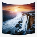 Tapisserie paysage forêt et cascade avec impression numérique pour décor mural - 95*73 / Canyon avec Cascade au Coucher du Soleil (WTG-16)