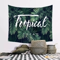 Nordischer Wandbehang mit tropischen Palmblättern und Tropical Dream Druck auf Stoff - Tropischer Traum Stil (GT01-4) / 150x200