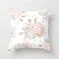 Housse de coussin carrée avec motifs élégants de roses à l'aquarelle rose et gris - 45x45 cm / Rose Grise avec Paillettes Dorées (DRD103-2)