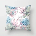 Detalle del estampado de acuarela suculenta en funda de cojín decorativa de poliéster fino - 45x45 cm / Estampado de Suculentas en Acuarela (DRD181-9)