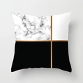 Dettaglio della federa geometrica nordica con motivo moderno in bianco e nero - Blocco Colore Croce Marmo Nero Bianco (DRD164-20) / 45*45cm (Senza Inserto)