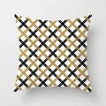Detail of square pillowcase with golden glitter geometric grid and black cross patterns - 18x18 Inch / Gold Black Cross Grid Style (DRD180-3)