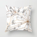 Dettaglio della fodera per cuscino marmorizzata con linee geometriche oro rosa - Croce Linea Oro Motivo Marmo (DRD164-14) / 45*45cm (Senza Inserto)