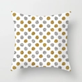 Detail showing gold and silver foil polka dots on a white peach skin pillowcase texture - 18x18 Inch / Gold Silver Polka Dot Style (DRD180-1)