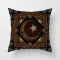 Macro detail of Ramadan pillow cover with golden crescent moon and Islamic art patterns - 45*45cm (No Insert) / Golden Crescent Octagonal Star (DRD179-12)
