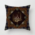 Golden moon and mosque pattern decorative peach skin pillowcase for sofa decor - 45*45cm (No Insert) / Golden Line Mosque (DRD179-11)