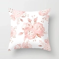 Federa quadrata con fiori rosa ad acquerello e raffinati accenti metallici luccicanti - Taglia Personalizzata / Rosa Acquerello Rosa (DRD120-35)