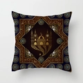 Macro shot of mosque silhouette and moon pattern on smooth peach skin pillow cover - 45*45cm (No Insert) / Mosque Silhouette Crescent (DRD179-2)