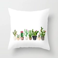 Square pillowcase featuring watercolor cactus and succulent potted plant pattern - Cactus Style 10 (DRD98-10)