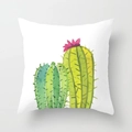 Square cushion cover featuring watercolor cactus print on high-quality fabric - Cactus Style 27 (DRD98-27)