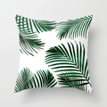 Tropisches grünes Palmenblatt-Muster Kissenbezug aus weichem Polyester-Pfirsichhaut-Gewebe - 45x45 cm / Tropisches Blattmuster 34 (DRD95-34)