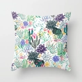 Square pillowcase featuring watercolor cactus and succulent patterns on a white background - Cactus Style 30 (DRD98-30)