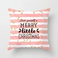 Detalle de funda de cojín rosa con lunares dorados y diseño de mensaje navideño - Patrón de Navidad (DRD163-1) / 45x45 cm