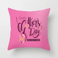 Pink Mother's Day cushion cover featuring Happy Mother's Day text and 3D floral design - 18x18 Inch / Happy Mother's Day Best Mom Style (DRD182-5)