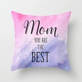 Pink and purple watercolor Mother's Day pillow case with Mom You Are The Best text - 18x18 Inch / Mom You Are The Best Style (DRD182-6)