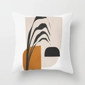 Federa per cuscino nordica moderna con motivo geometrico astratto arancione e nero - 45x45cm / Solo Federa (Senza Imbottitura) / Botanico Astratto Geometrico (CRD122-2)