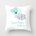 Cartoon sleeping clouds pillowcase with Sweet dreams little one text on white background - Sweet Dreams Cloud Pattern (DRD142-10)