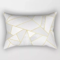 Dettaglio della federa per cuscino con trama marmo geometrica e linee dorate - Stile Geometrico Marmo Grigio Bianco Linea Oro (DRD220-2)