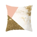Pink marble and gold glitter geometric square pillowcase for sofa home decor - 18x18 Inch / Tri-Color Marble Patchwork (DRD300-2)