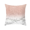 Pink marble and rose gold glitter sequin square throw pillow cover for home sofa decor - 18x18 Inch / Rose Gold Glitter Marble Splicing (DRD300-4)