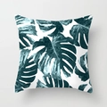 Nordic tropical leaf pillowcase with modern geometric monstera pattern in green - 18x18 Inch / Geometric Polygonal Monstera (DRD225-15)