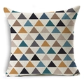 Modern geometric triangle linen cushion cover in yellow and grey for home sofa decor - Isosceles Geometric Style (YMD160-15)