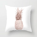 Federa per cuscino quadrata bianca con motivo ananas oro rosa per la casa - 45x45 / Ananas Oro Rosa (DRD120-4) / 0.0