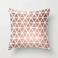 Pink ins style geometric throw pillow cover with rose gold foil triangles - Custom Size / Rose Gold Metallic Geometric Triangles (DRD120-8)