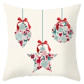 Christmas pillowcase with elk and snowflake ornaments on white background, home decor - Hanging Christmas Ball Patterns (DRD198-23)