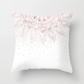 Square white pillow cover featuring a rose gold mandala pattern and glitter accents - 45x45cm / Mandala Glitter (DRD120-20)