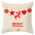 Detail of Merry Christmas pillowcase with red reindeer and star hanging ornaments - Red Christmas Hanging Ornaments Combination Style (DRD198-20)