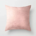 Minimalist soft pink suede textured square pillow cover with a clean matte finish - 45x45cm / Solid Pink Matte (DRD120-10)