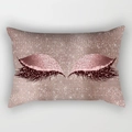 Rose gold glitter eyelash print pillow cover in pink purple for luxury home decor - 30x50 / Rose Gold Glitter Eyelashes Style (DRD130-13)