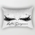 Rectangle white eyelash pillowcase with Hello Gorgeous silver glitter printing - 30x50 / White Hello Gorgeous Style (DRD130-17)