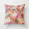 Pink watercolor floral cushion cover in a minimalist geometric style for sofas - Custom Size / Pink Watercolor Floral (DRD120-1)