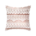 Pink minimalist geometric throw pillow cover with rose gold patterns for sofas - Custom Size / Rose Gold Wavy Geometric (DRD120-12)