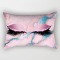 Rectangular eyelash throw pillow case with pink and blue marble pattern print - 30x50 / Marble Pattern Eyelashes Style (DRD130-21)